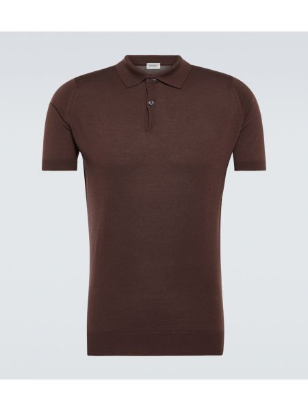 Polo di lana John Smedley marrone