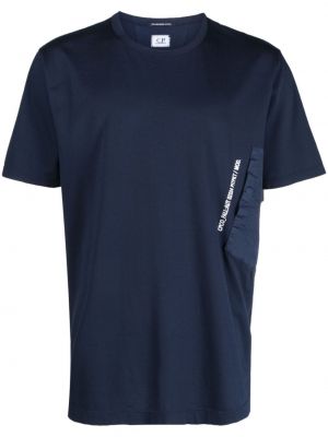 Bavlnené tričko s potlačou C.p. Company modrá