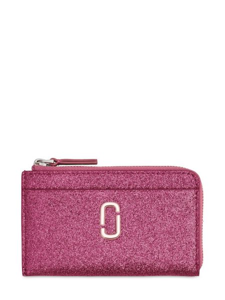Usnjena denarnica Marc Jacobs roza