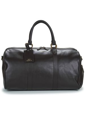 Kožená cestovní taška Polo Ralph Lauren hnědá