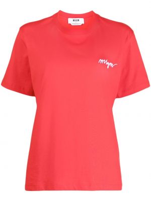 T-shirt ricamato Msgm rosso
