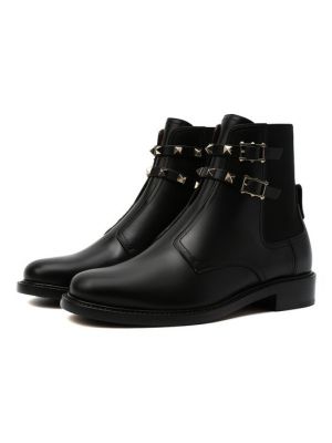Кожаные ботинки Valentino черные
