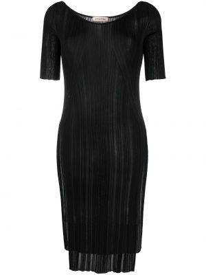 Dzianinowa sukienka w paski Gentry Portofino czarna