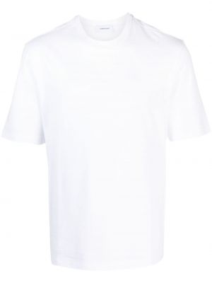 Koszulka bawełniana z okrągłym dekoltem Ferragamo biała