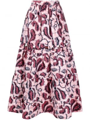 Dlouhá sukně s potiskem s abstraktním vzorem There Was One růžové