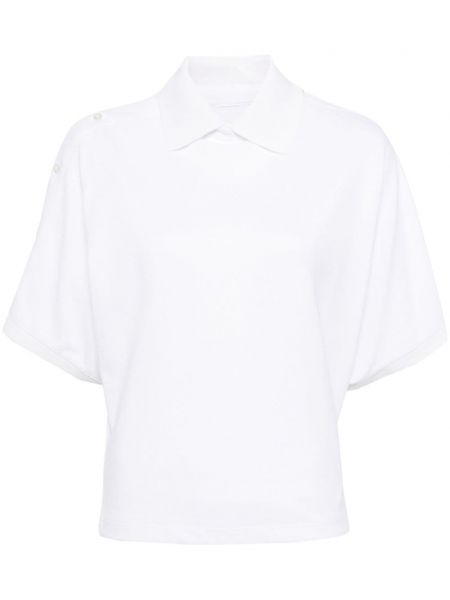 Асиметрична памучна поло тениска System бяло