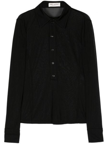 Мрежеста риза Saint Laurent черно