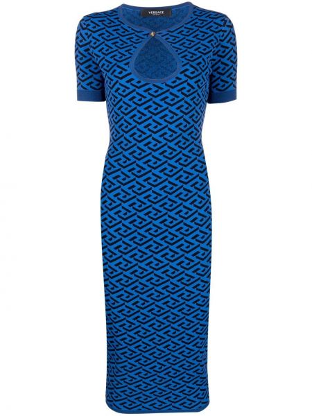 Robe mi-longue Versace bleu