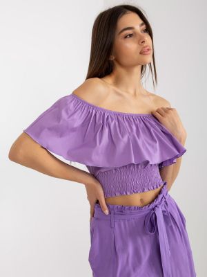 Блуза с волани Fashionhunters виолетово