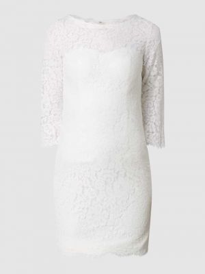 Biała sukienka z cekinami z perełkami Unique