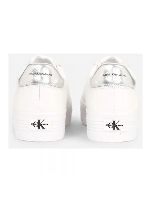 Zapatillas de cuero con plataforma Calvin Klein Jeans blanco
