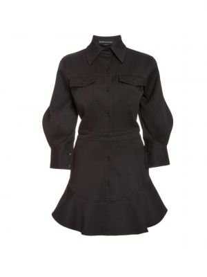 Bavlnené mini šaty Brandon Maxwell čierna