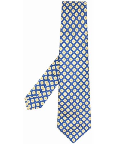 Krawat z jedwabiu Kiton, niebieski