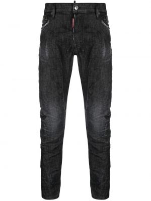 Smal skinny fit-jeans Dsquared2 svart