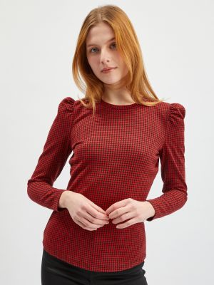 Tričko s dlouhým rukávem s dlouhými rukávy Orsay červené