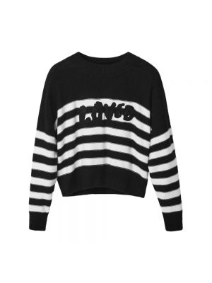 Dzianinowy sweter w paski Desigual czarny