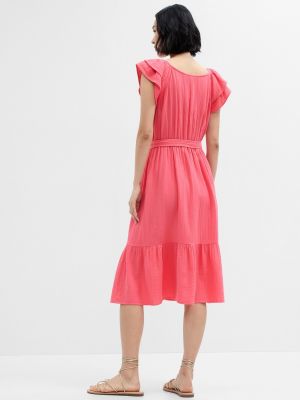 Midi šaty s volány Gap růžové