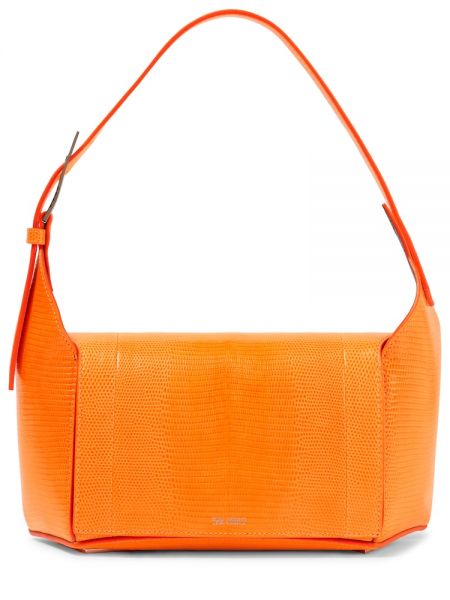 Kožená kabelka The Attico oranžová