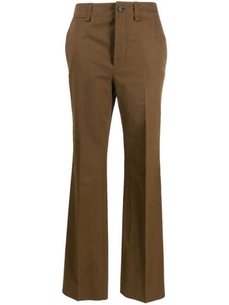 Bavlněné rovné kalhoty Saint Laurent hnědé