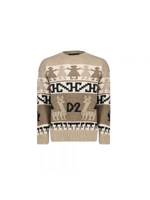 Sweter z alpaki Dsquared2 beżowy