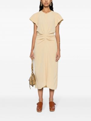 Sukienka midi plisowana Isabel Marant beżowa