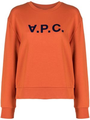Raštuotas medvilninis džemperis A.p.c. oranžinė