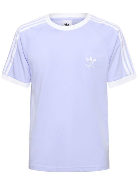 Çizgili pamuk tişört Adidas Originals