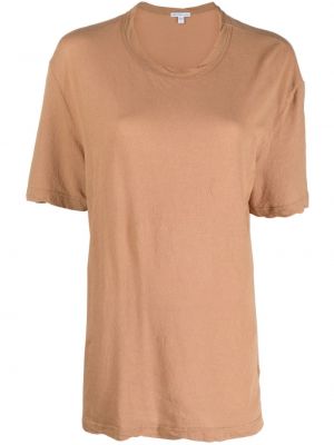 Bavlněné tričko James Perse hnědé