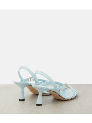 Kožne sandale od lakirane kože Jimmy Choo plava