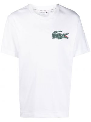 T-shirt z haftem Lacoste, biały
