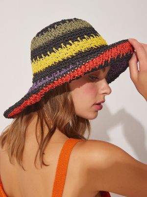 Pletený čepice Happiness İstanbul oranžový