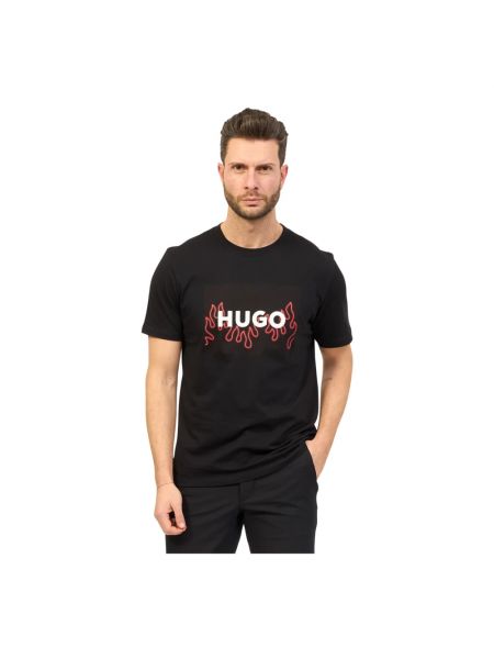 Koszulka z nadrukiem Hugo Boss czarna