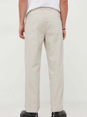 Jednobarevné kalhoty Armani Exchange šedé