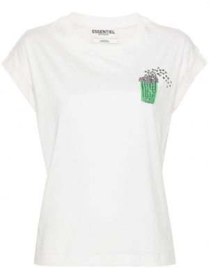 Koszulka z cekinami Essentiel Antwerp biała