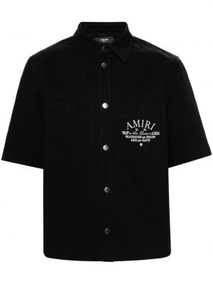 Βαμβακερό πουκάμισο Amiri μαύρο