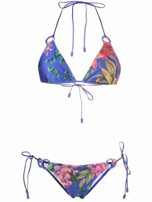 Bikini s cvetličnim vzorcem s potiskom Zimmermann modra