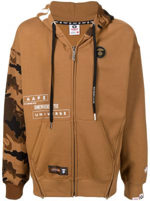 Trykt zip hettegenser Aape By *a Bathing Ape® brun