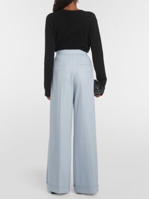 Pantaloni di lana baggy Max Mara blu