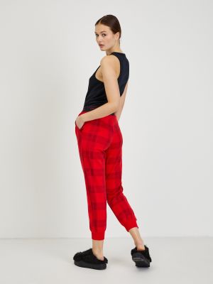 Kostkované sportovní kalhoty Calvin Klein červené