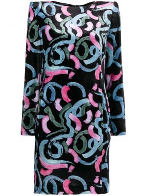 Mini šaty s potlačou s abstraktným vzorom Emporio Armani čierna