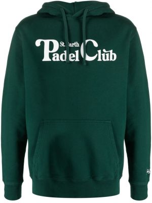 Raštuotas medvilninis džemperis su gobtuvu Mc2 Saint Barth žalia