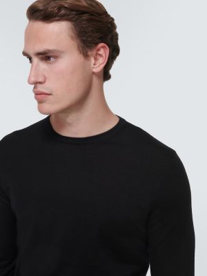 Вълнен пуловер Zegna черно