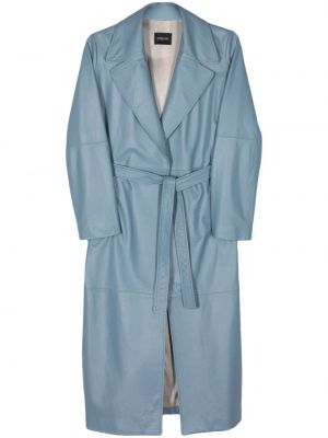 Palton din piele Simonetta Ravizza albastru