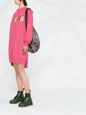 Kleid mit kapuze mit print Moschino pink