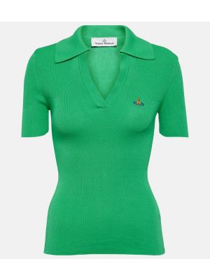 Памучна поло тениска Vivienne Westwood зелено