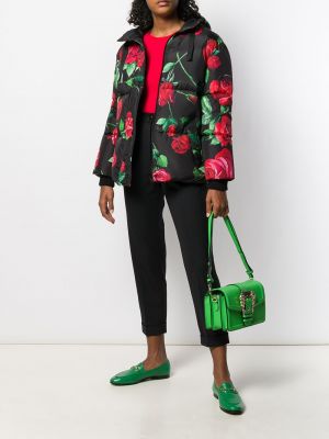 Geblümte daunenjacke mit kapuze mit print Dolce & Gabbana