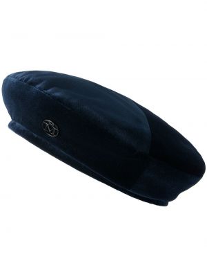 Žametna baretka iz rebrastega žameta Maison Michel