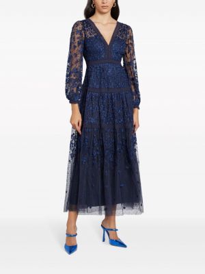 Gėlėtas vakarinė suknelė Needle & Thread mėlyna