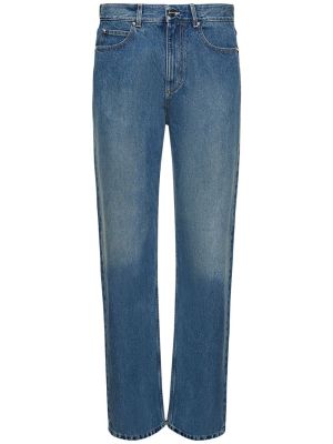 Jeansy bawełniane z kieszeniami Ferragamo niebieskie