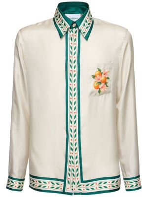Hodvábna košeľa Casablanca biela